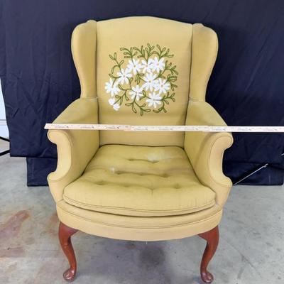 Queen Anne Style Wingback Chair