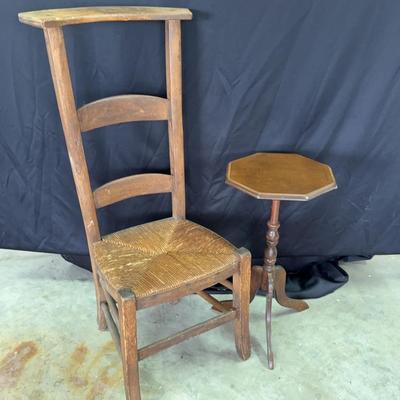Vintage Chair (Broken) & Side Table