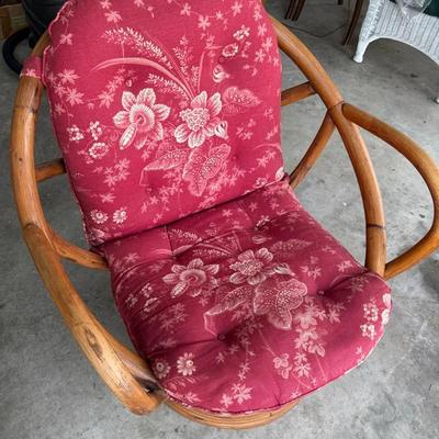 MCM Rattan Swivel Chair