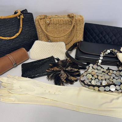 Collection Of Vintage Handbags and Vintage Gloves