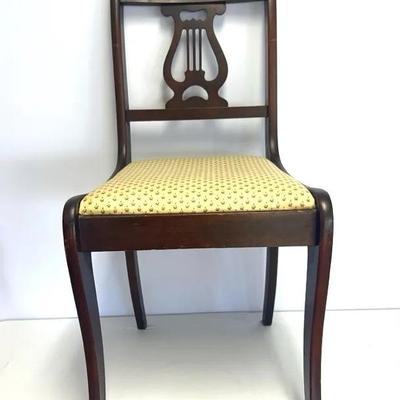 3 Vintage Harp Wood Chairs 