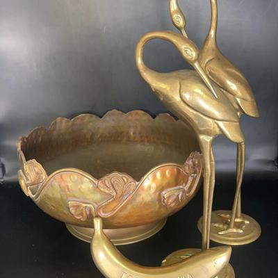 Solid Brass Bowl, Brass Birds, Brass Banana