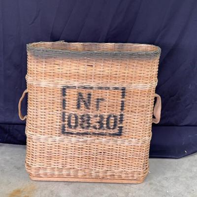 Vintage Mortar Shell Wicker Basket, WWII, Possibly German Or Swiss 