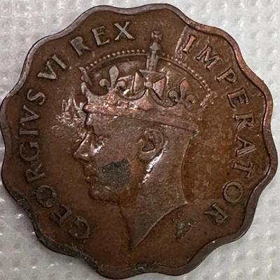 1946 Cyprus 1 Piastre Coin - King George VI - Scalloped Bronze - Scarce Date