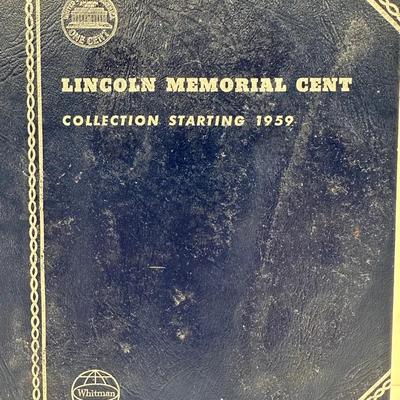 Lincoln Memorial Cent Collection Album (Starting 1959) Partially Filled