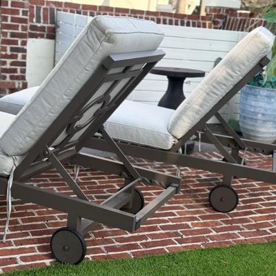 Sale Photo Thumbnail #3: Arhaus Outdoor Metal Loungers with Cushions

$1200 for pair