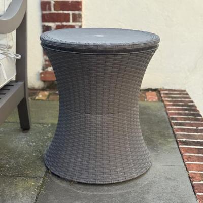 Sale Photo Thumbnail #7: Cool Bar Rattan Drink Cooler  $75

19" diameter
23"H