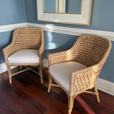 Sale Photo Thumbnail #22: Capitola Rattan Arm Chairs $495 Each

34"H
23 1/2"W
22"D