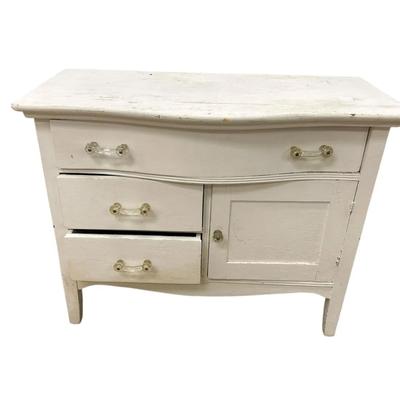 Antiqued white dresser or buffet