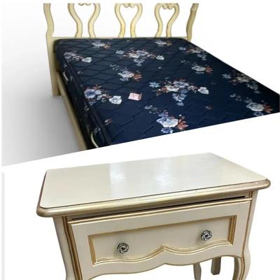 French Provincial Bedframe and Nightstand