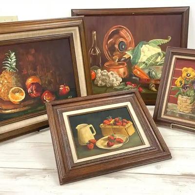 Inviting warm toned still life paintings