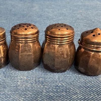 Sterling silver set of miniature saltpepper shakers