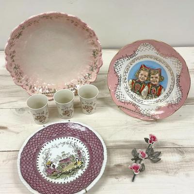 Stunning pink floral plates and more