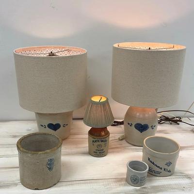 Charming crockpot lamps and collectible crockpots