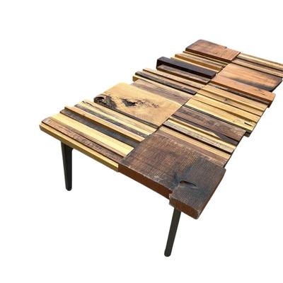 Homemade coffee table with sturdy base