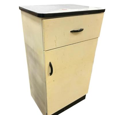 Vintage metal kitchen cabinet top seems like enamel