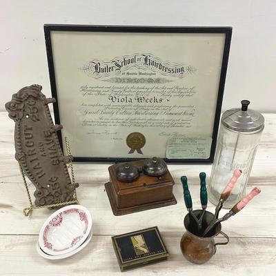 Old fashioned hairdresser collection