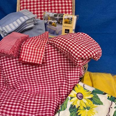 Picnic time picnic basket with blanket gingham linens& more