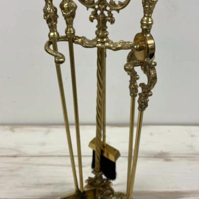 Napoleon iii style brass fireplace tools