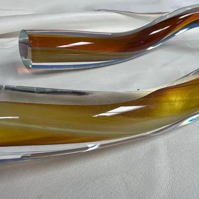 Massive Twisted Fusion Z Art Glass Sculpture By Artist Chip Scarborough