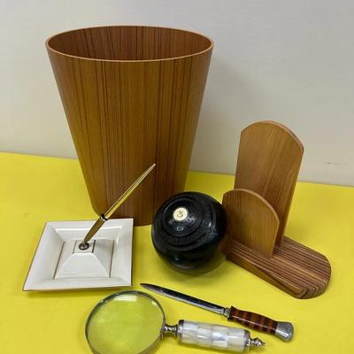 Wood vintage and special office accoutrements