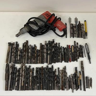 Bucket o bits, milwaukee drill and many drill bits