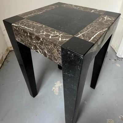 Black And Grey Granite Side Table