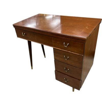 MCM sewing machine convertible cabinet desk with Kenmore machine 