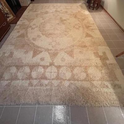 Large Woven Are Rug 134 Inches X 99 Inches  / Sun Pattern 