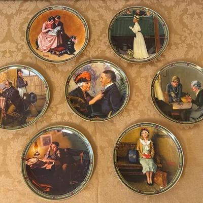 Set of 7 VTG Norman Rockwell “American Dream” Series Collector Plates Limited Edition