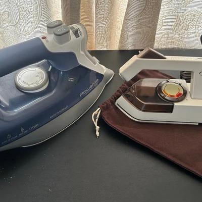 Rowenta Pro Master DW8061 Steam Iron & Norelco TI-70 Travel Care Fold Up Iron