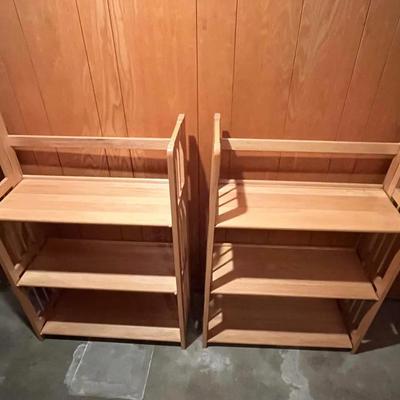Wood Folding Bookcases Set Of Three 