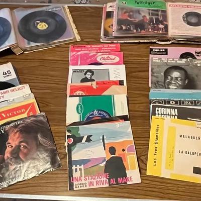 Vintage Lot Of 7 Inch 45 RPM Vinyl Records / Lot Of 60+ Records 