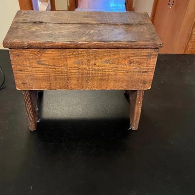Antique Handmade Wooden Shoe Shine Box 