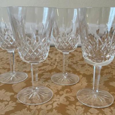 Set of 4 Waterford Crystal Lismore Claret Wine Glasses