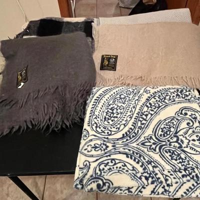 Vintage Blanket / Throw Lot - Mohair And Wool 