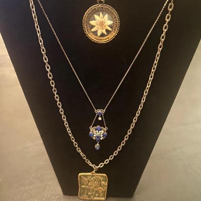 VTG Edelweiss Pendant & (2) Necklaces