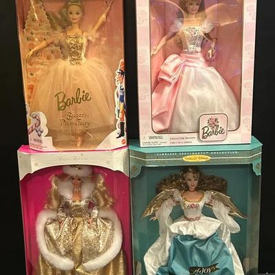 Lot of 4 Vintage Collector Edition Barbie Dolls In Original Boxes