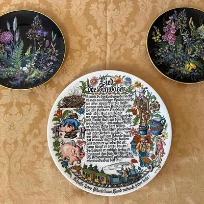 (3) VTG German Porcelain & Ceramic Collectors Plates