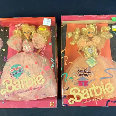 432: 1990–1991 Mattel Barbie Happy Birthday & Birthday Surprise Dolls – New in Boxes