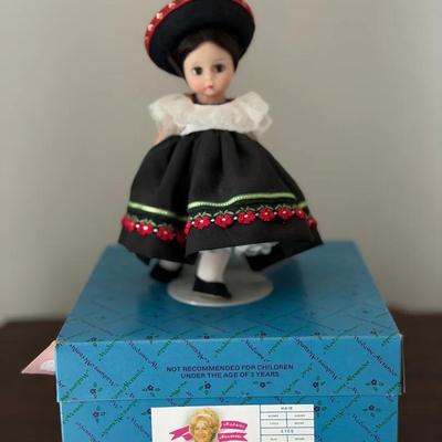 344: Madame Alexander “Mexico” International Doll No. 550 with Original Box  Vintage Madame Alexande