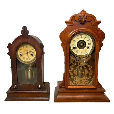 Antique Gilbert & Small Wooden Parlor Clocks (Need Repairs)