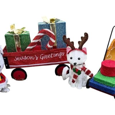 Snoopy, Wagon, Cat, & More Light Up Christmas Lawn Decor 
