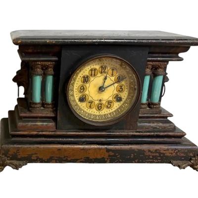 Antique New Haven Pillar Mantel Clock