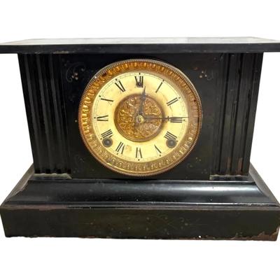 Antique Cast Iron Mantel Clock