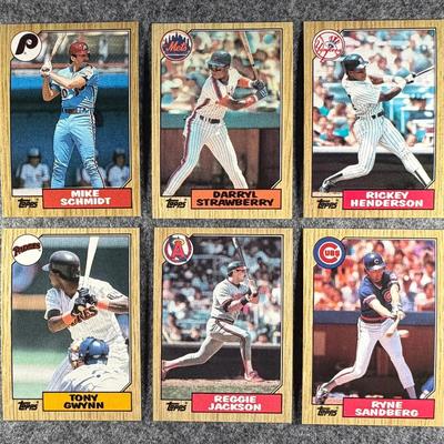 1987 Topps MLB Lot #1 - 6 cards total.