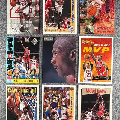 NBA Michael Jordan Lot #3 - 9 cards total.
