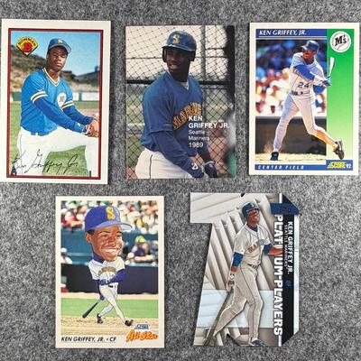 MLB Ken Griffey Jr. Lot - 5 cards total.