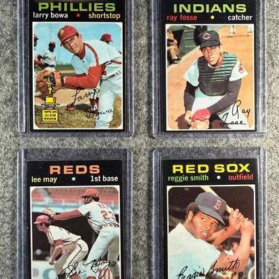 1971 Topps MLB Lot (4 Cards) - Bowa Rookie Gold Cup, Fosse, May, Smith.