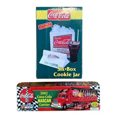 Coca-Cola Cookie Jar (new) & NASCAR Carrier Truck 